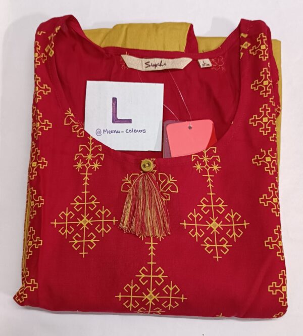 Siyahi red rayon kurti