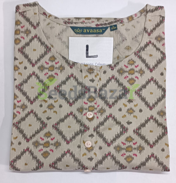 Avaasa grey cotton kurti for women